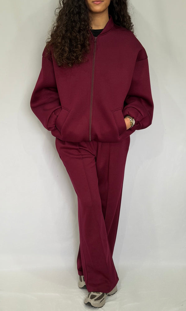 Ensemble jogging bordeaux