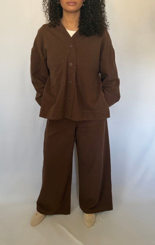 Ensemble brun effet jean