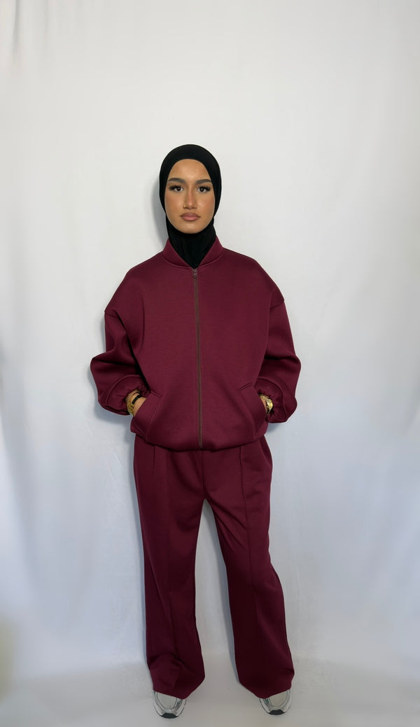 Ensemble jogging bordeaux