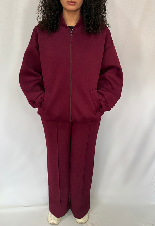 Ensemble jogging bordeaux
